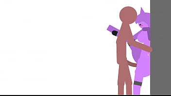 Fucking cat girl on the wall