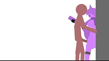 Fucking cat girl on the wall