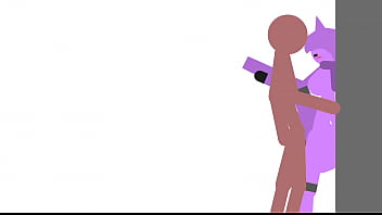 Fucking cat girl on the wall