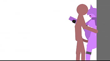 Fucking cat girl on the wall