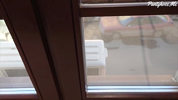 Mature milf takes break from making lunch to give blowjob in pov pantyhose porn