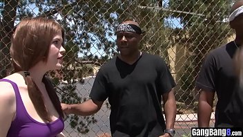 Horny blonde sucked a big black dicks