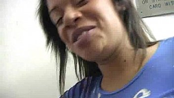 Natural cute black teen tries out gloryhole 30