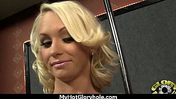 Natural cute black teen tries out gloryhole 5