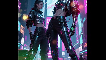 Sexy future cyberpunk photo shoot