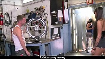 Tight teen fucks a man in front of the camera for cash 9