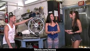 Tight teen fucks a man in front of the camera for cash 9