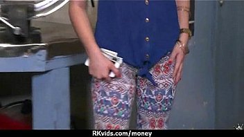 Tight teen fucks a man in front of the camera for cash 9