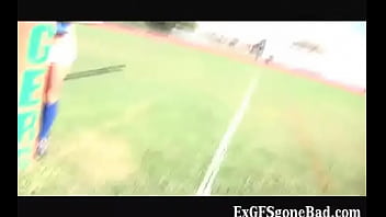 Steamy football player getting filmed