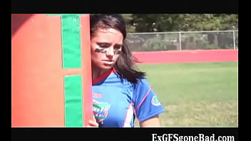 Steamy football player getting filmed