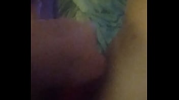 Pussy gets nice size dildo in it