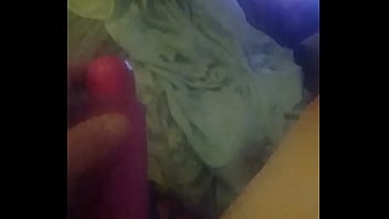 Pussy gets nice size dildo in it