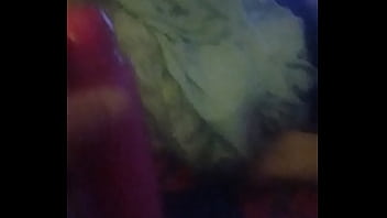 Pussy gets nice size dildo in it