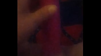 Pussy gets nice size dildo in it