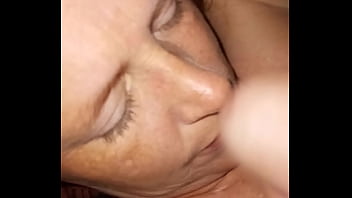 Desire578 gets her whore face jerkoffed on