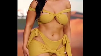 Aunty hot walking in public yellow dress women sexy aunty hot