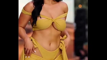 Aunty hot walking in public yellow dress women sexy aunty hot