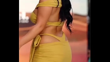 Aunty hot walking in public yellow dress women sexy aunty hot