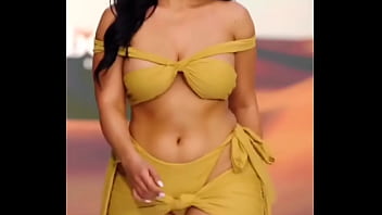 Aunty hot walking in public yellow dress women sexy aunty hot