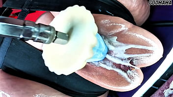 Stretching out mama’s nasty cum dumped cunt