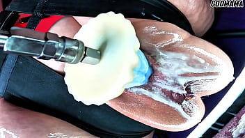 Stretching out mama’s nasty cum dumped cunt