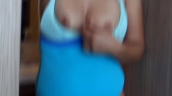 Mature woman shows off her tits in the pool for guys to masturbate and cum