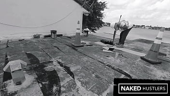 Amazing reality porn housemilf dasani fucks the roofer on top of her residential home in miami