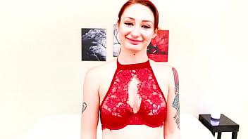 Violet monroe all natural redhead big cock pov deepthroat facefuck and cum swallow blowjob