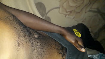 Horny black guy wank