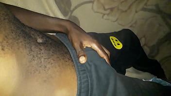 Horny black guy wank