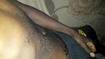 Horny black guy wank