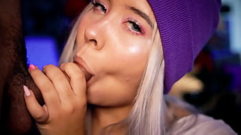 Horny college girl enjoys having a cock in her mouth