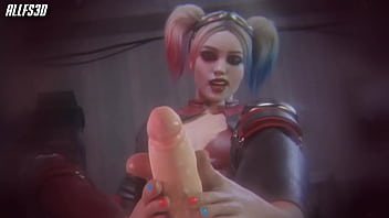 Harley quinn gives sexual footjob to white male
