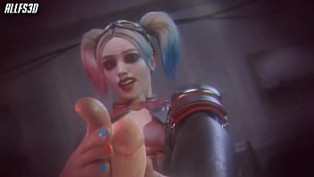 Harley quinn gives sexual footjob to white male