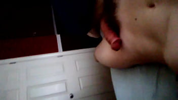 Teen boy rubbing his cock