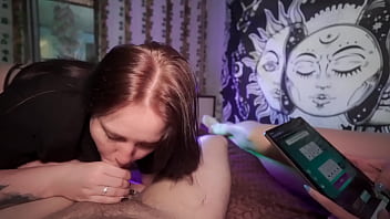 Cuckquean wife plays online blackjack while her friend sucks me off