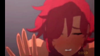 Giving backshots redhead