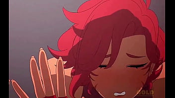 Giving backshots redhead