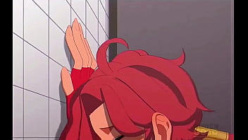 Giving backshots redhead