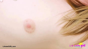 Sexy blond model naked close up