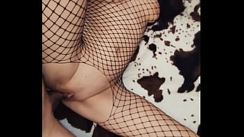 Skinny wife in mesh bodysuit Skinny wife in mesh bodysuit