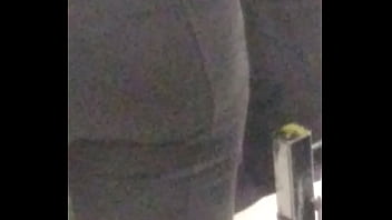 Fat ass in clothing store