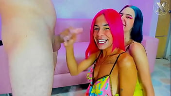 Sleepover goes out of control throat fuck for these whores