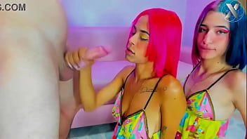 Sleepover goes out of control throat fuck for these whores