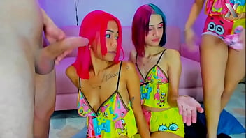 Sleepover goes out of control throat fuck for these whores