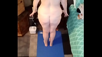 Hot mature does nude yoga in the a m