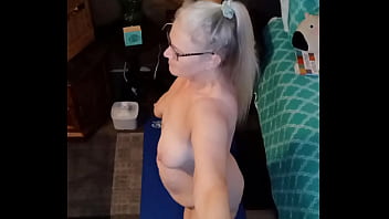 Hot mature does nude yoga in the a m