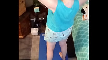 Hot mature does nude yoga in the a m