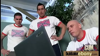 Ebony gets group cumshots 30