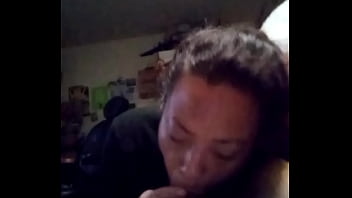 Stuffing her mouth with cock